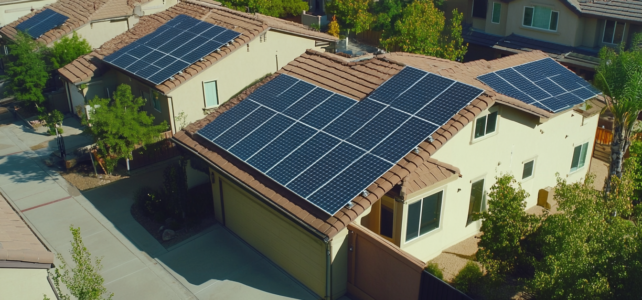 Les panneaux solaires en pleine lumière